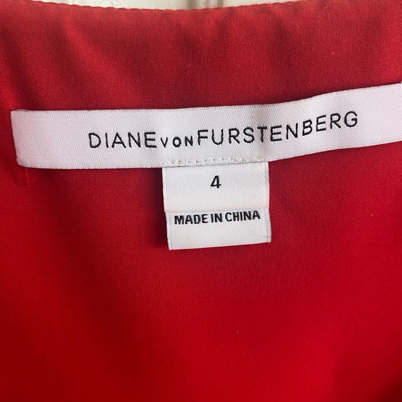Diane Von Furstenberg Red Dress Size 4 fully-lined and side zip. - Picture 2 of 5